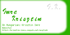 imre krisztin business card